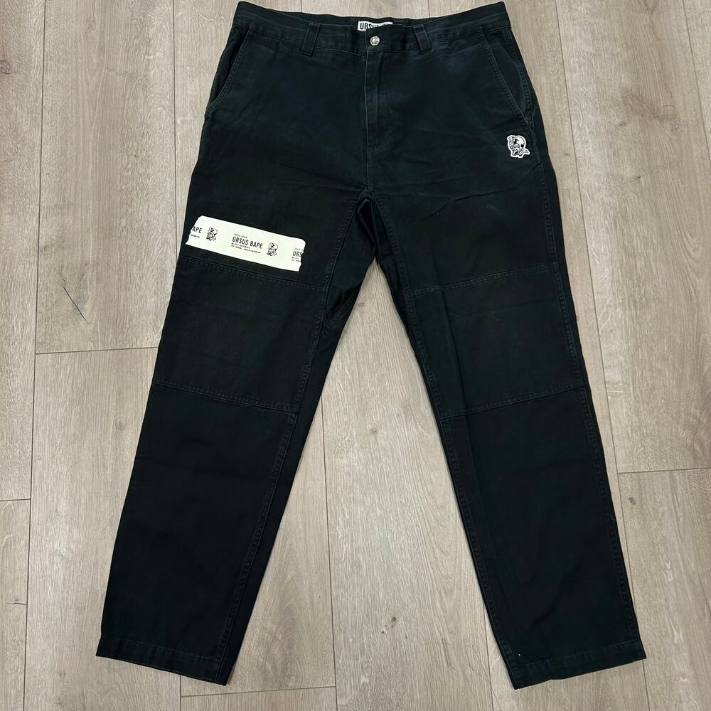URSUS BAPE A BATHING APE worker trousers Pants Black size Large L SF